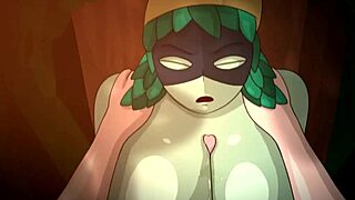 Huntress wizard surprises with intense titfuck in the forest.