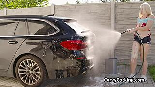 busty bikini gf wants dick after soapy car wash