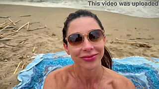 Beach Guy Delivers Hard Fuck Face Cumshot