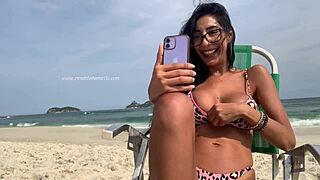 i'm live on the beach, showing off my big black cock and ass in public chat with renatinha mello