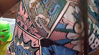 using the big chicken for actions with lover, alpha male shows big penis, propose riding