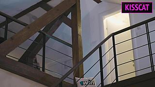 Busty maids first day naked man cock washing with blowjob night surprise sex with creampie