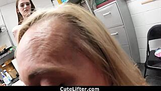 Stepmom and Her Girl Get Punishment Through Sexual Favors in Garage