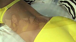 Yellow Lingerie Milf Trans Fingering Her Ass Makes Asian Ladyboy Neth Cum