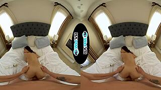 Wetvr round booty brunette creams on big dick 😩💦