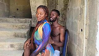 I and my neighbr fucking outside, moaning loudly.