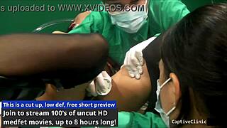 Alexis Grace as new guinea pig in bondage behind scenes