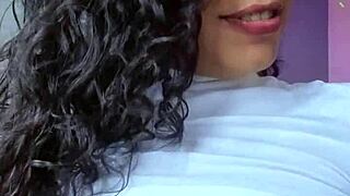 Brazilian Brunette Espuletinha Asks You to Cum on Her Natural Breasts