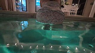 Pov Slut Fucks Outside in Pool!