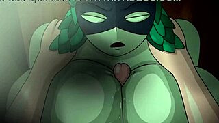 Huntress wizard surprises with intense titfuck in the forest.