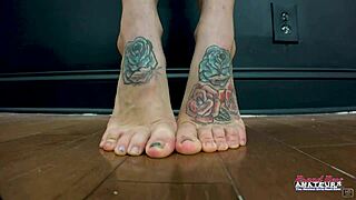 Inked brunette sabrina finger fucks wet pussy and sucks juicy cock