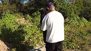 Couple's wild outdoor anal fuck in the swamp