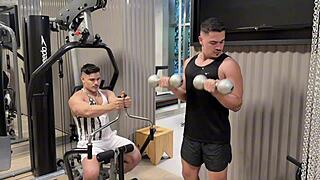 horny in the gym leads to assfucking domination with muscular guy