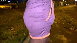 I met the neighbor on the street and convinced her to show her ass.