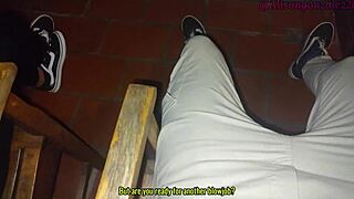 mi mejor amiga se traga toda mi pija en el balcon y un vecino casi nos descubre