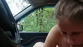 Russian Girl Gives Public Sex In Car!
