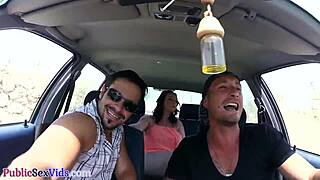 Busty Brit blows in public before outdoor sex 😏