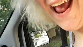 hey, wanna see a handjob tribute in the car?