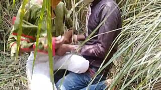 indian young desi girl gets boobs pressed and fucked in the forest!