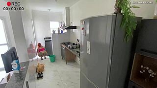 That employee in provocative shorts is teasing on hidden camera