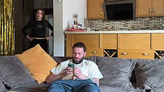 Jealous Wife Aroused by AI Bot, Gets Cum on Ass