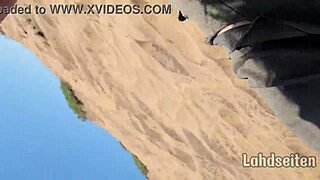 teen swallows cum outdoors in a public spot