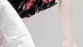 Young Japanese Student Shows Small Tits and Legs in One Piece