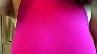 Stepmother sucks her big natural milky tits