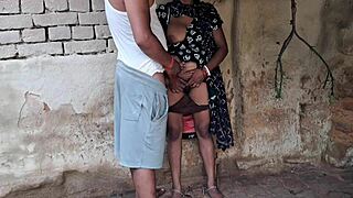 In a tiny hut, husband fucks wife passionately 😍