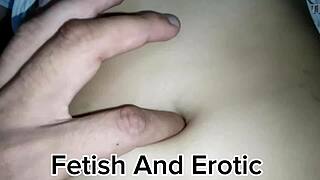 Wow, a deep navel massage that drives her wild!