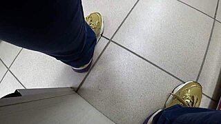 Peeping In A Public Store For A Gorgeous Ass Under The Skirt And Nice Legs In Nylon Pantyhose Amateur Foot Fetish In A Shoe Store