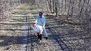 We got fucked outdoors with a drone watching us 😏