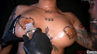 Tattooed hottie gets massaged & anal—wow, that oiled ass looks ready! 😏