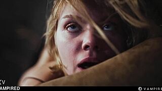 Blonde girl submits to vampire lesbian