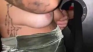 I Was In A Swing Club Booth With My Husband Doing An Exhibition When A Guy At The Door Watched. My Husband Let Him In To Lick My Pussy And Fuck Me Hard.