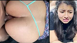 primera vez anal - sorpresa anal muy dolorosa con linda estudiante latina de 18 años