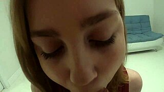 Look at this beauty teen handling an oversized dick in a homemade pov scene with deepthroat action.