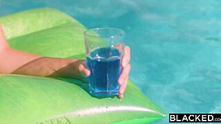 Blacked Hottie Penelope Enjoys Secret Pool Time With Friend
