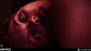 Blonde girl submits to vampire lesbian