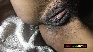 the sexy street girl with big clit gets licked hard in bed