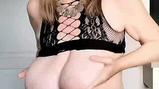 sexy black net dress high heels huge tits and pussy close up 😍