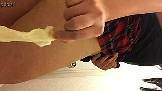 Trans Woman Sniffs Dirty Underwear in Toilet