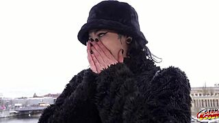 German scout - crazy skinny goth girl brisen love rough fuck at porn casting with rimjob squirting and deepthroat