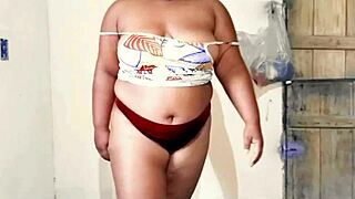 i'm a bbw wife with big ass tryin on the thong panties i got from the neighbor pussy eater, so hot!