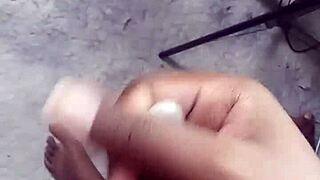 labeto's safe sex hot masturbation ends with cumshot in condom to sex machine song