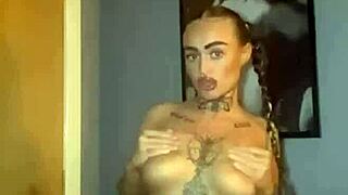 Scottish tattooed teen fingers herself hard and deep