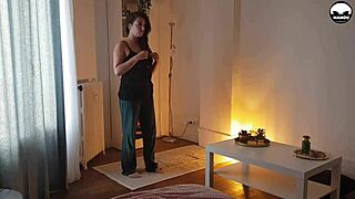 French Amateur Livia Licks Pussy In Shower