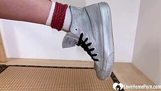 Bondage and gagging turn my girlfriend into a cum-soaked slut