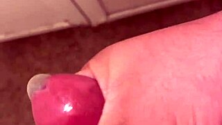 Milk spurting everywhere as i cum hard masturbating with condom!!