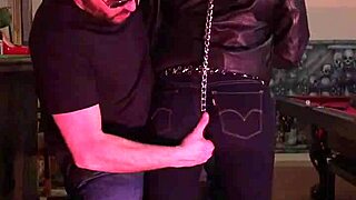 cherry's tight jeans hug her curves before the firm spanking starts